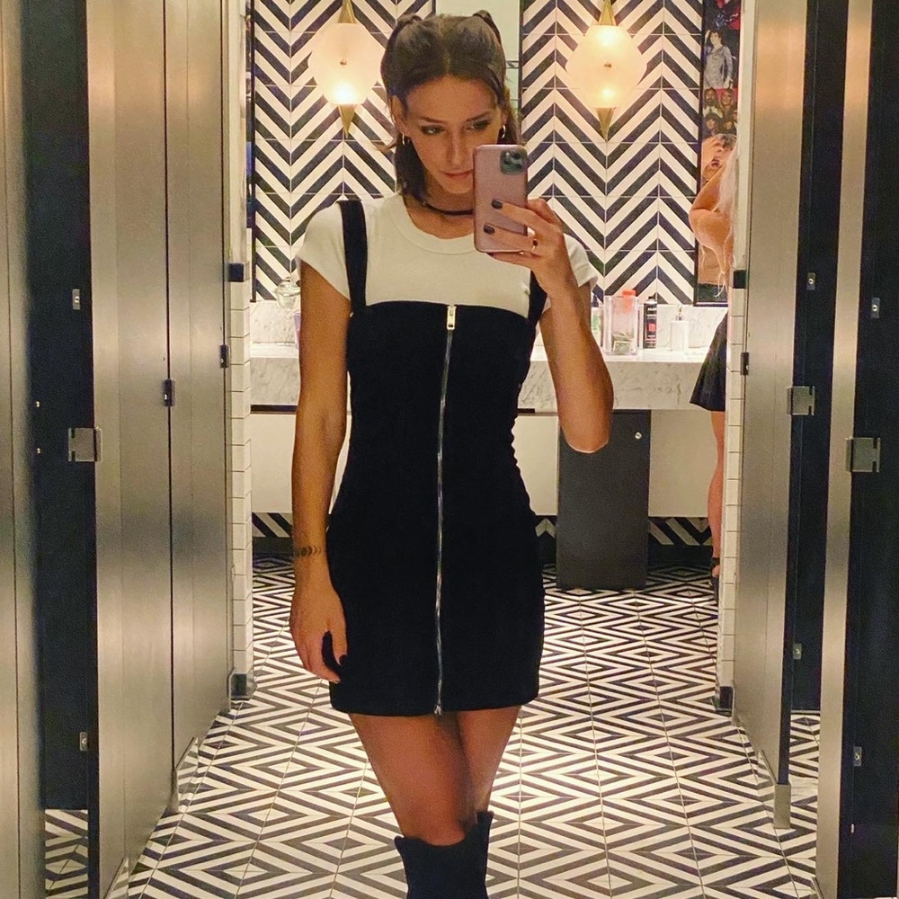 Diesel Denim Zip Through Corduroy Dress - Black